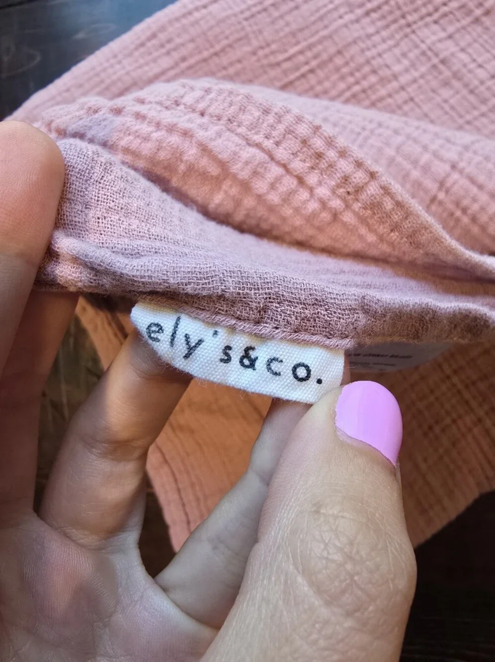 ely's & co. 100% Cotton Muslin Baby Swaddle Blanket Dusty Mauve Pink